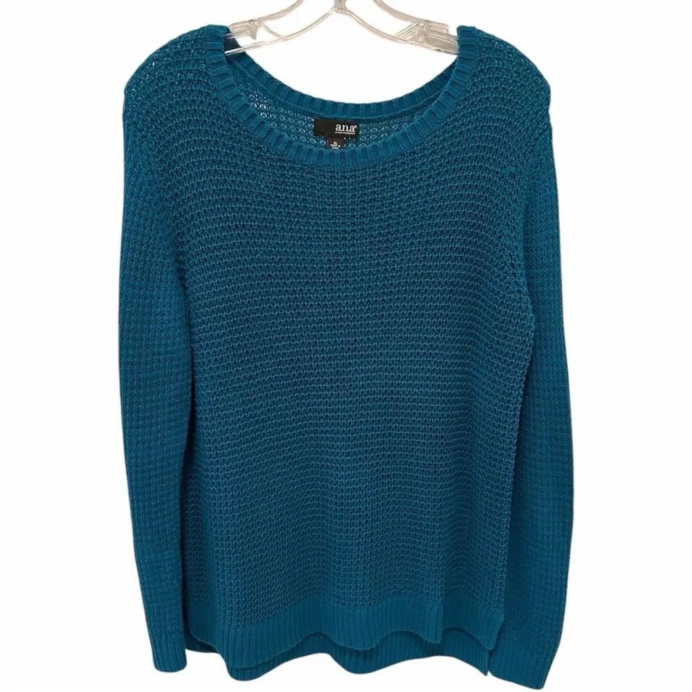 a.n.a Teal Knit Crew Neck Sweater